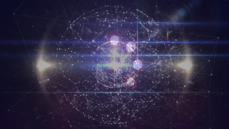 animación de la red de conexiones con iconos en todo el mundo