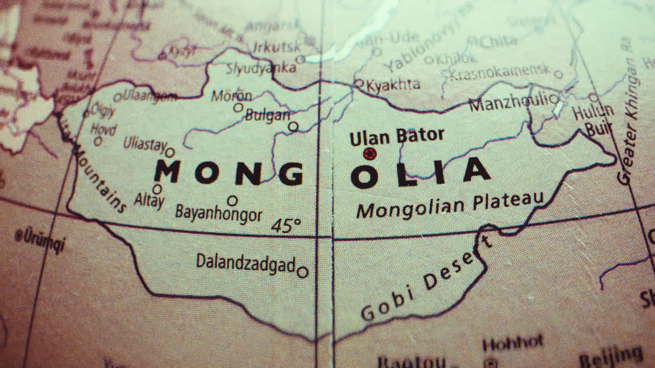 Map of Mongolia and Surrounding Areas