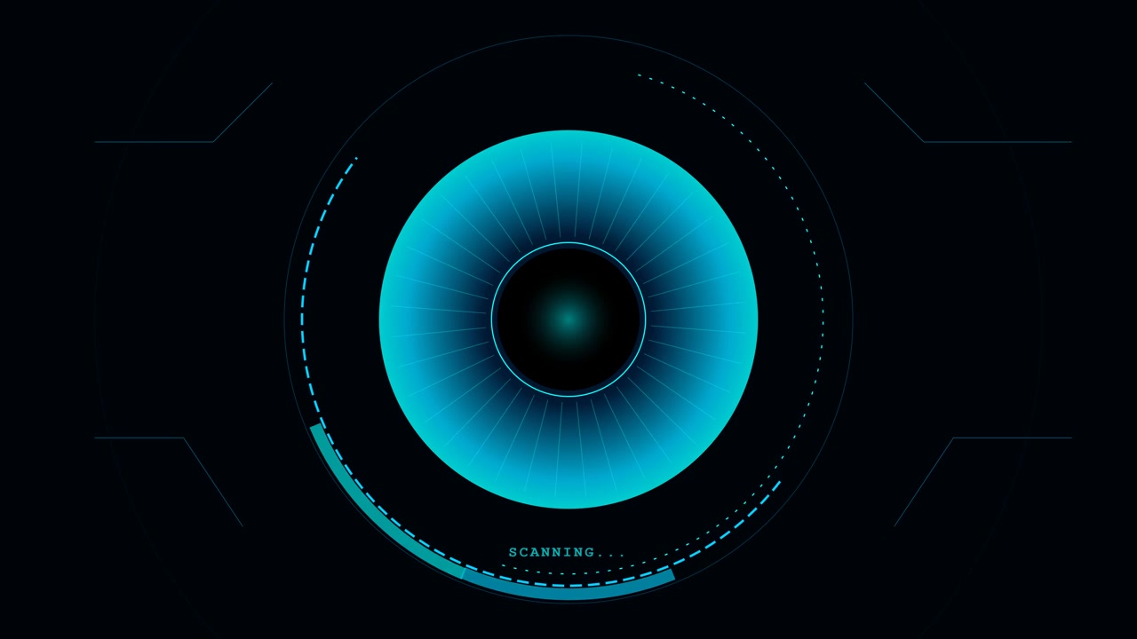 Futuristic Digital Eye Scanning Interface Animation