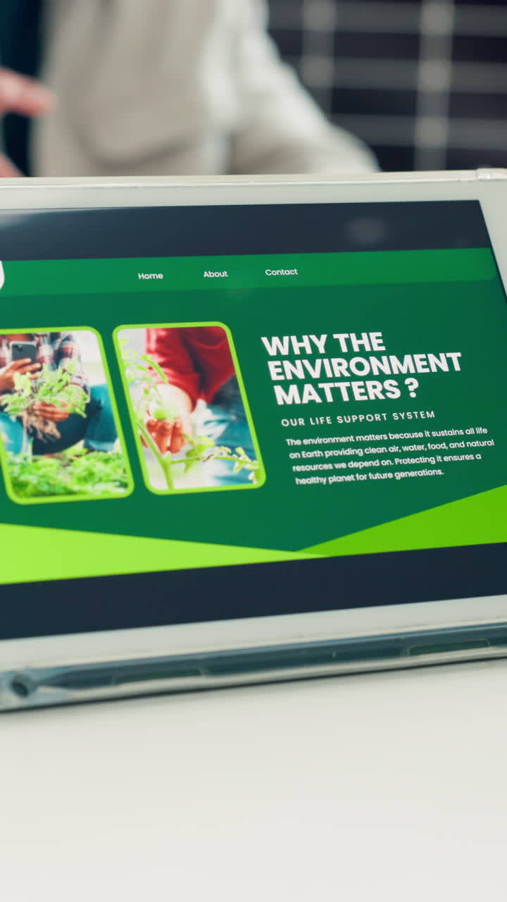 Digital Tablet Showing 'Why The Environment Matters' Website