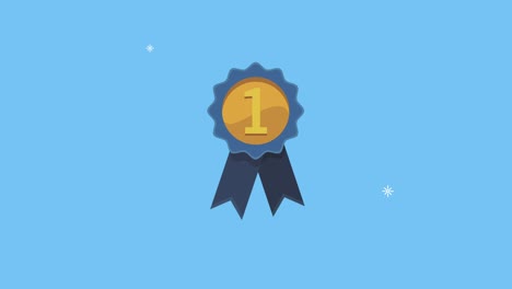 premio de la medalla de primer lugar animación