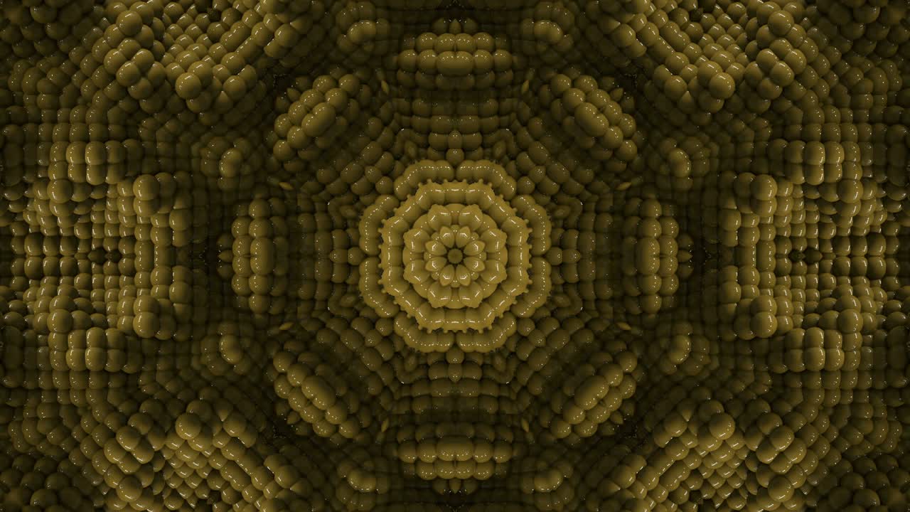 3d Looped balls texture. Abstract ornate decorative background. Hypnotic trendy kaleidoscope.