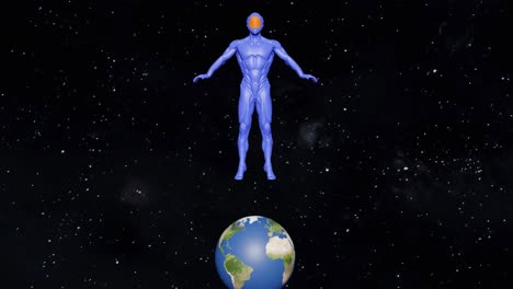 blue man blessing earth .glob