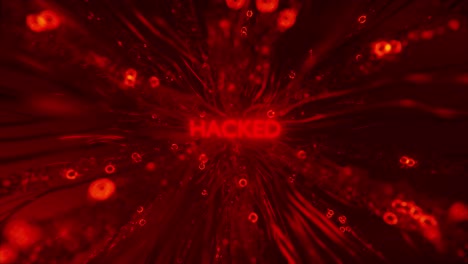 red network with hacked inscription. 3d animation render