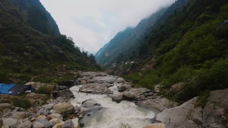 river between the mountains wide view