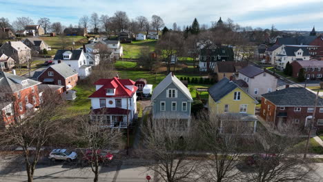 quiet residential community in rural america during winter