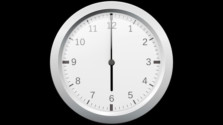Animated loop of a silver clock face with alpha channel
