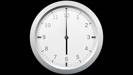 animated loop of a silver clock face with alpha channel