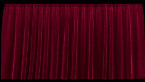 flying sideways red velvet curtain with alpha channel