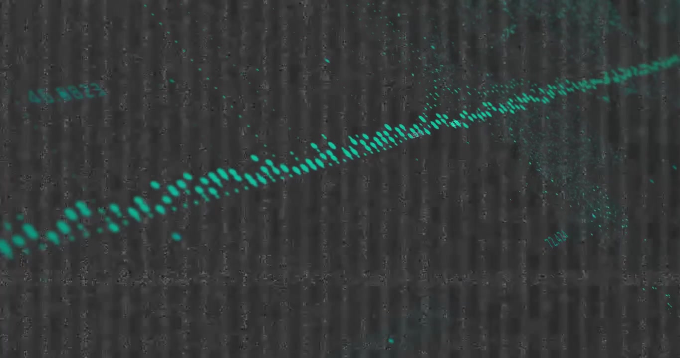 Vertical video: Teal dotted trail moving across ribs, on input numbers showing for data viz