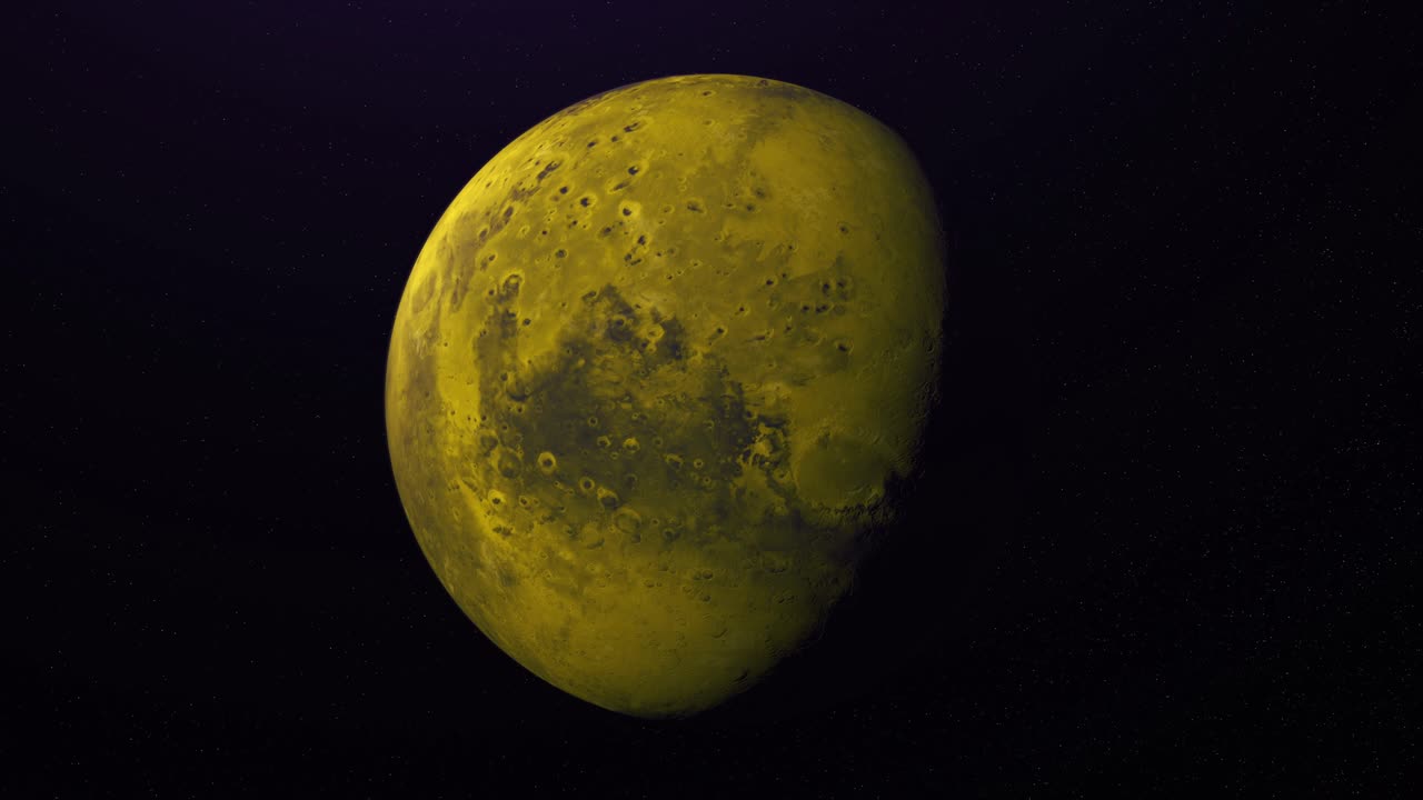A yellow planet in space