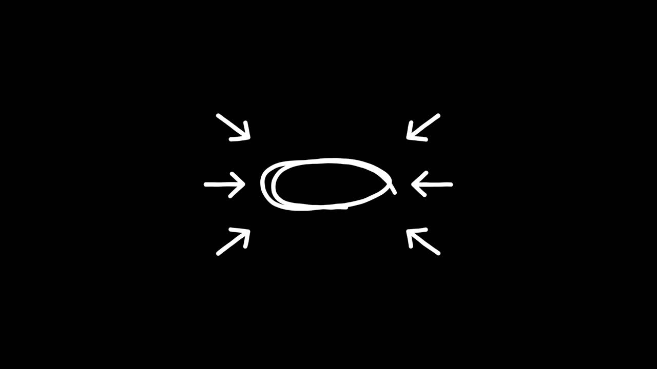Hand-drawn Arrows Pointing to a Central Oval Shape