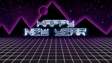 Happy-New-Year-with-retro-grid-and-mountain-in-night-in-80s-style