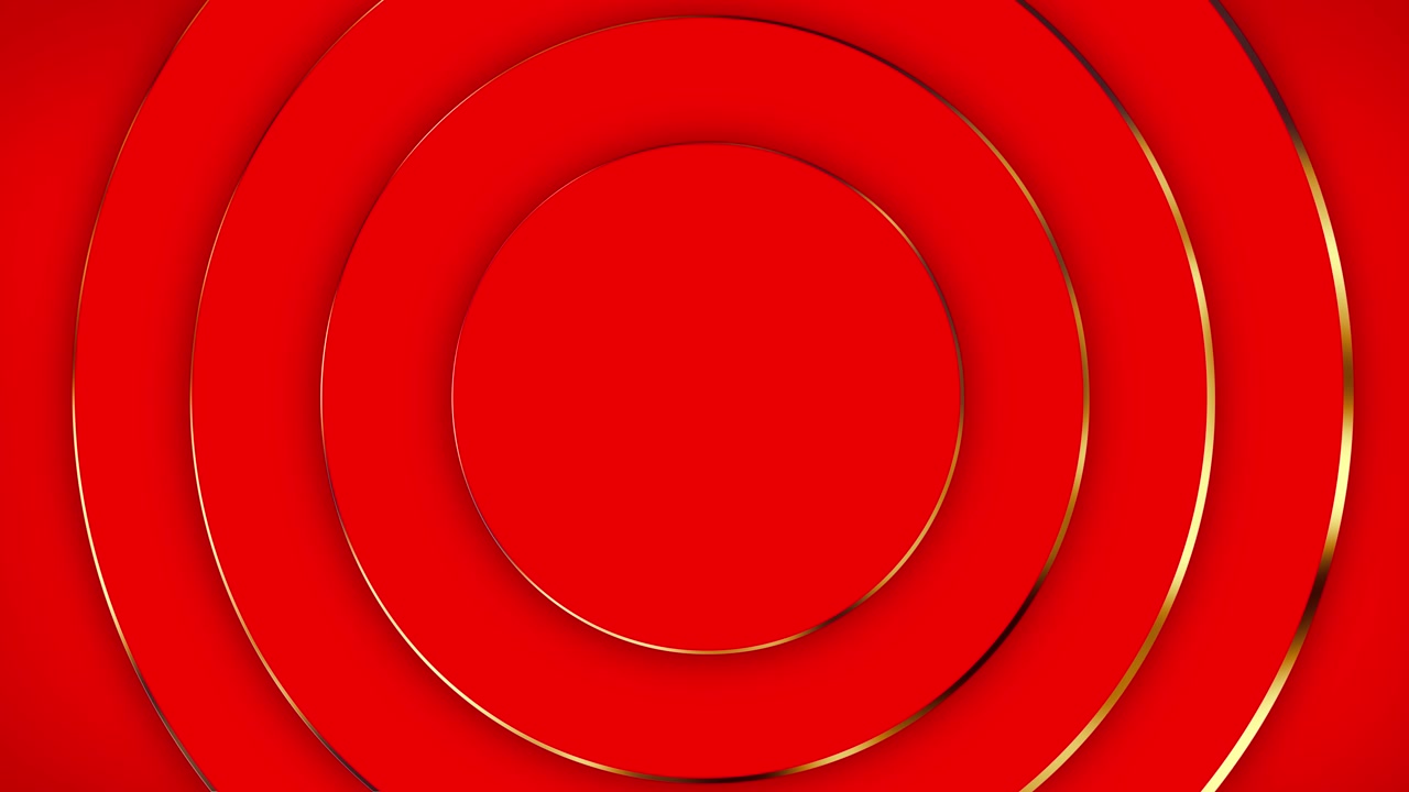 Lusso, moderno, anelli dorati, cerchio, titoli di introduzione, forma astratta, animazione 3D, movimento, motivo a strati, sfondo, portale dinamico, colore scuro, rosso brillante, ombra