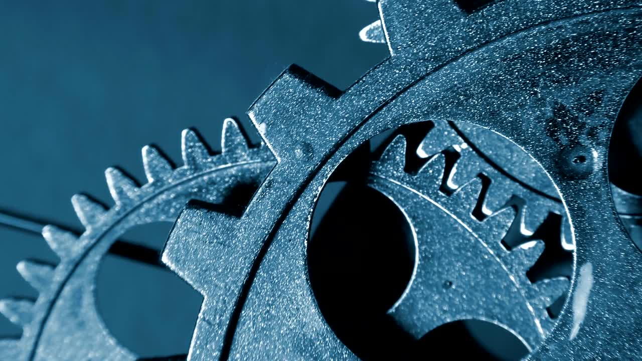 추상적인 그런지 더럽고 녹은 시계 기어 산업 및 비즈니스 개념