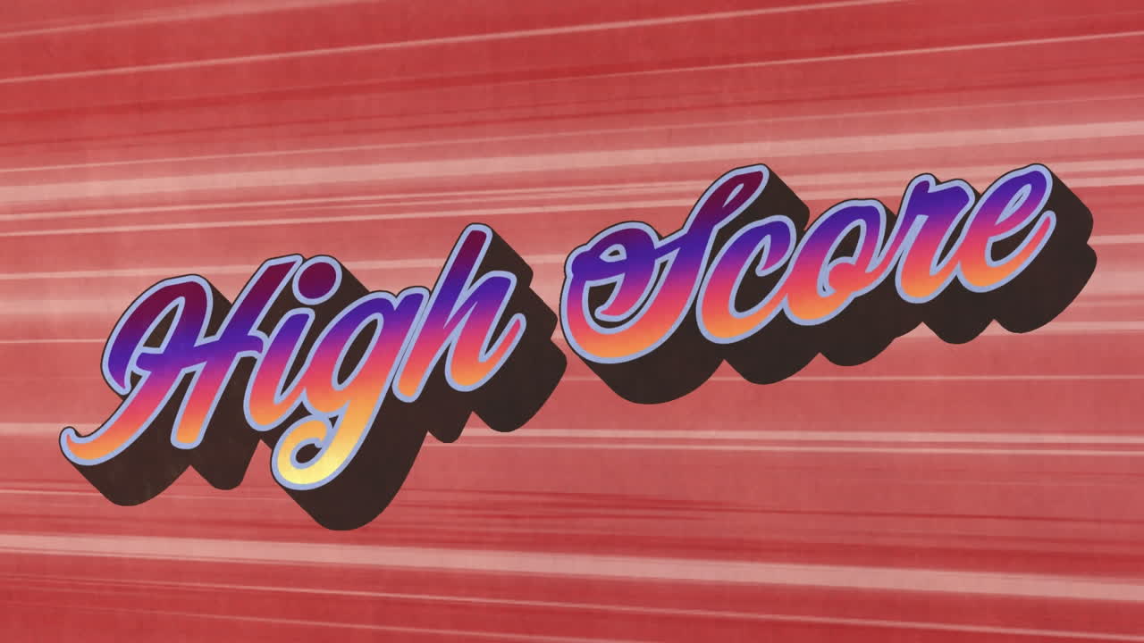 노선과 함께 오렌지색 배경 위에 높은 점수의 애니메이션