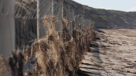 coastal beach wire fence to help erosion of the dunes