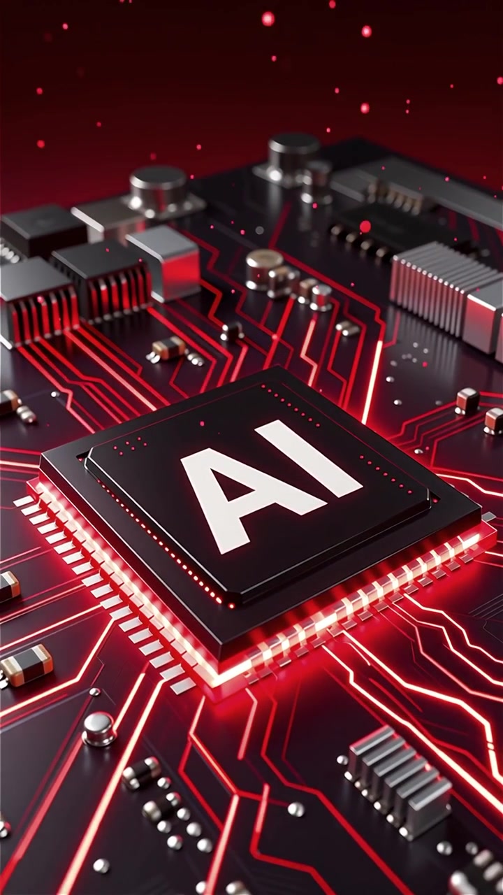 Futuristic AI Chip Motherboard Technology Background