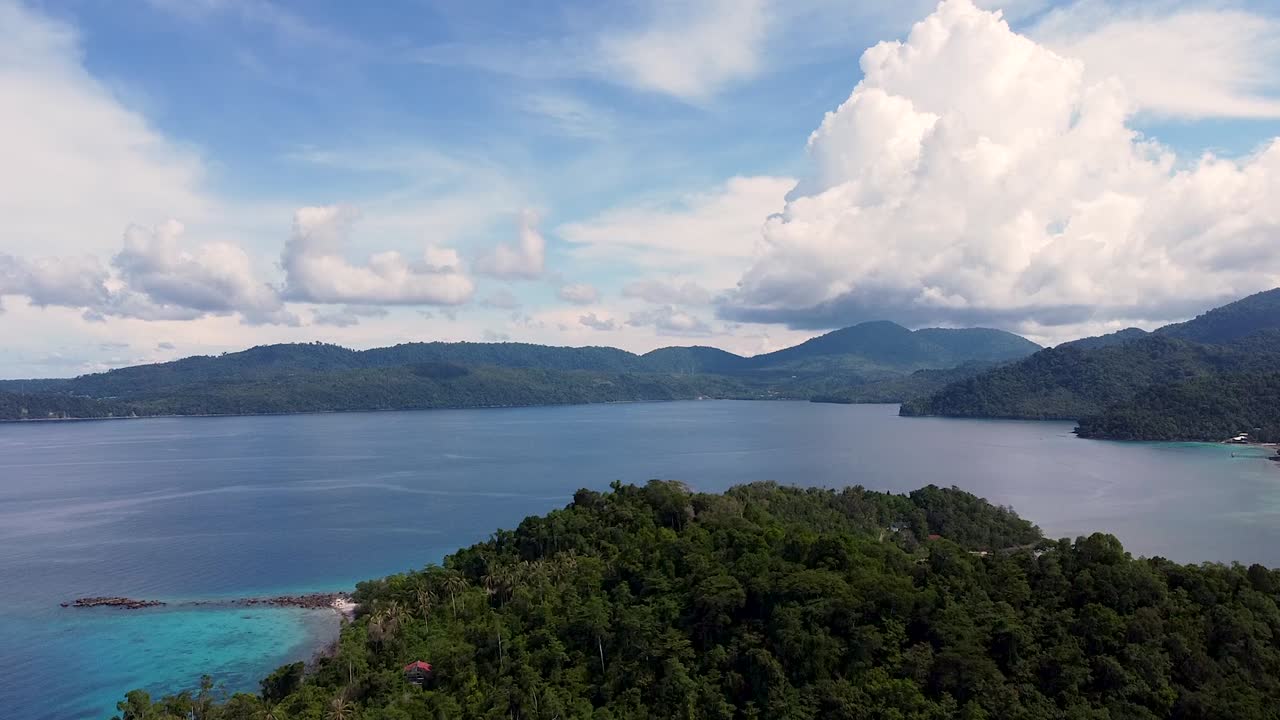 Aerial View of Tropical Island Paradise