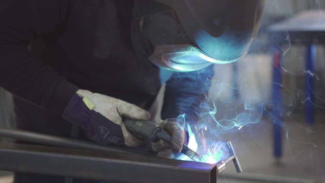 Close-up of a Welder at Work