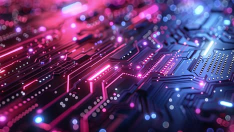 abstract glowing circuit board