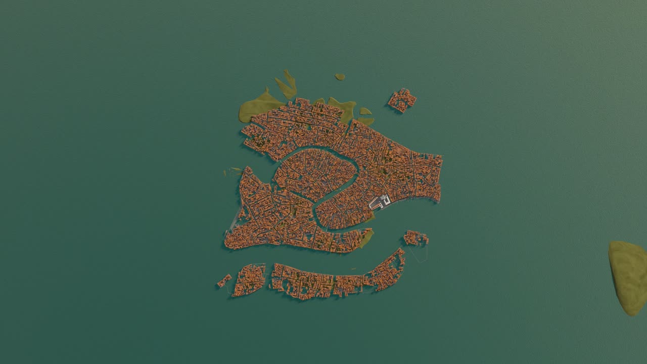 Aerial View of Venice, Italy: A 3D Model