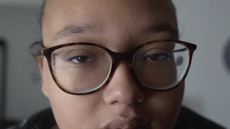 Close-up-of-the-eyes-of-a-beautiful-strong-black-woman