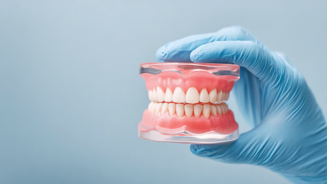 A Detailed Examination of a Dental Model: Showcasing the Structure and Features of Artificial Teeth in a Professional Setting