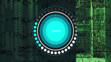 animation of data processing over server room