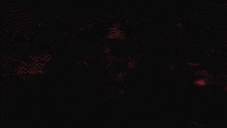 caras de horror rojo espeluznante apenas visibles a través de fallos de modulación