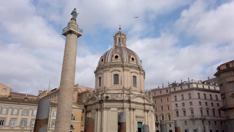 View-on-Trajan's-Column-and-the-church-of-the-most-holy-name-of-Mary-at-the-trajan-forum