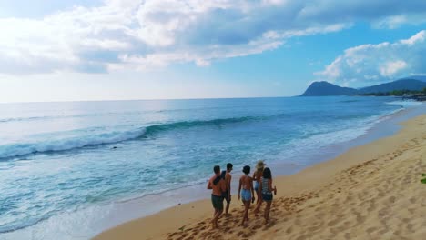 tourists enjoying on beach 4k