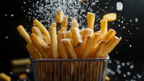 crispy french fries with salt