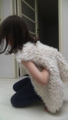 child playing in a room
