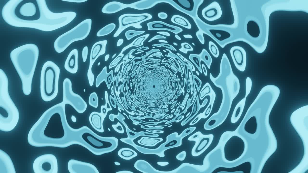 luces azules brillantes abstractas en un tubo futurista. movimiento de bucle a través de líneas brillantes en un bucle sin costuras