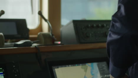 boat captain operating navigation system