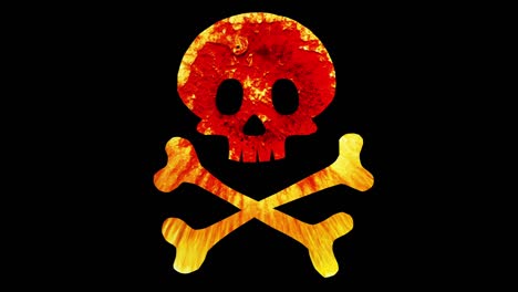 skull and crossbones / jolly roger symbol icon flag against black background