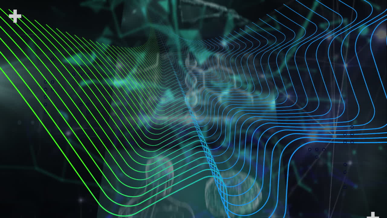 Animation of data processing over network of connections