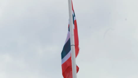 norway flag waving in the wind - travel norway