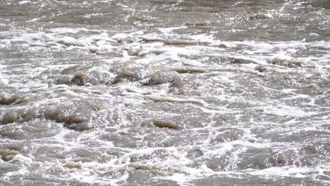 Hot spring water boils in slow motion