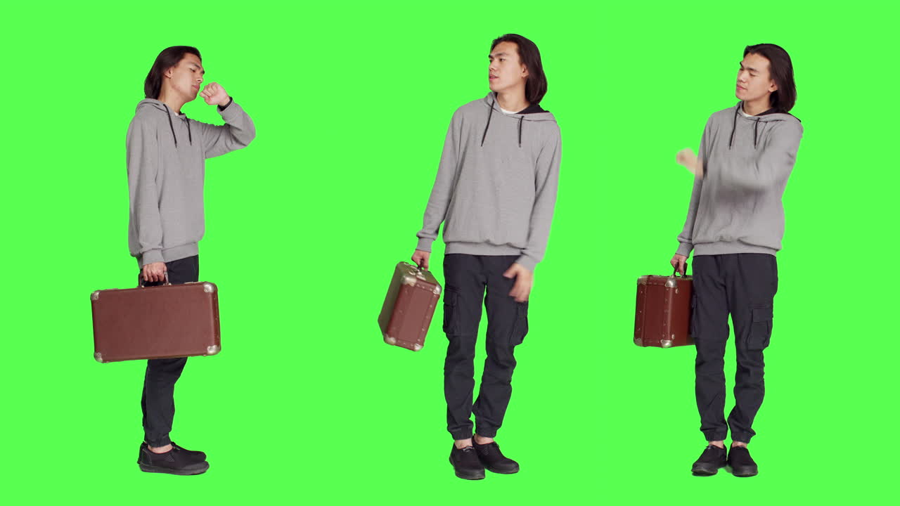 스튜디오 에서 참을성 없이 기다리고 있는 사람