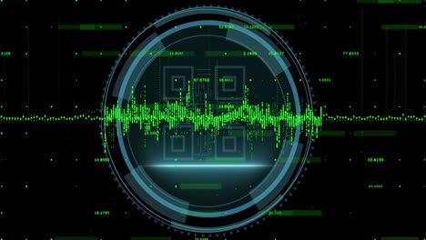 Animación-Del-Código-Qr-Y-Escaneo-Del-Alcance-Sobre-El-Procesamiento-De-Datos