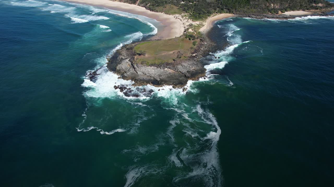Spiaggia di Angourie Point e spiaggia posteriore di Angourie - Famoso spot per il surf a Yamba, Nuovo Galles del Sud, Australia