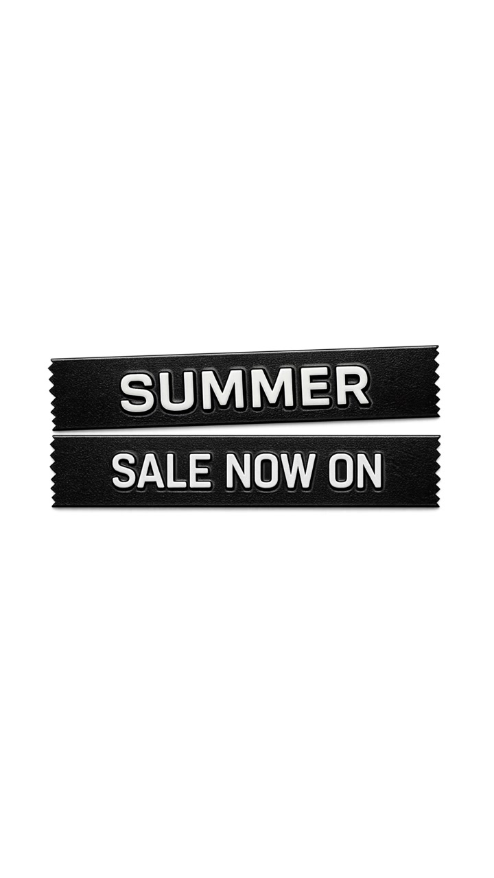 SUMMER SALE NOW ON vintage retro embossed label graphic animates onto the screen. chroma key green 4k 9x16 portrait vertical