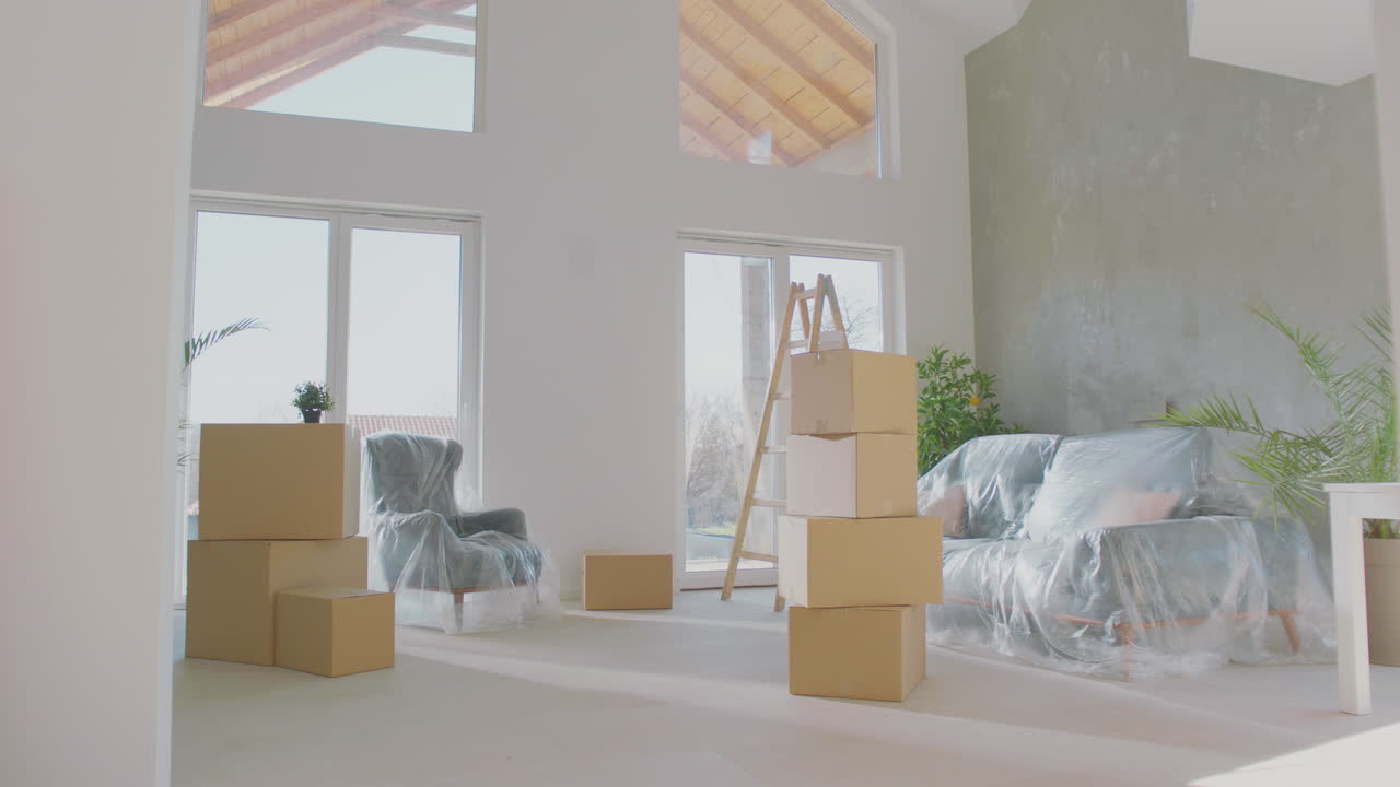 새로운 세련된 거실 아파트