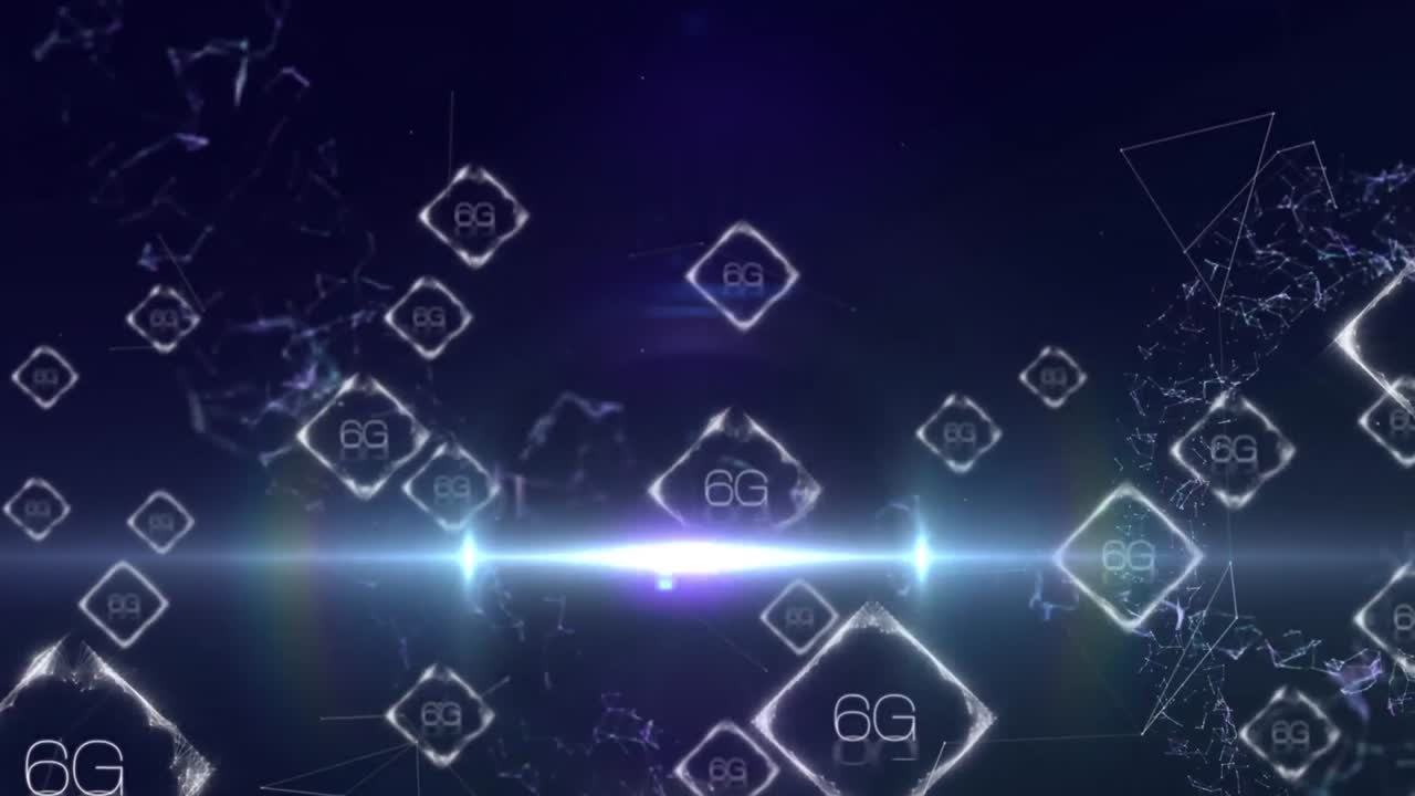 모양 위에 6g 텍스트의 애니메이션