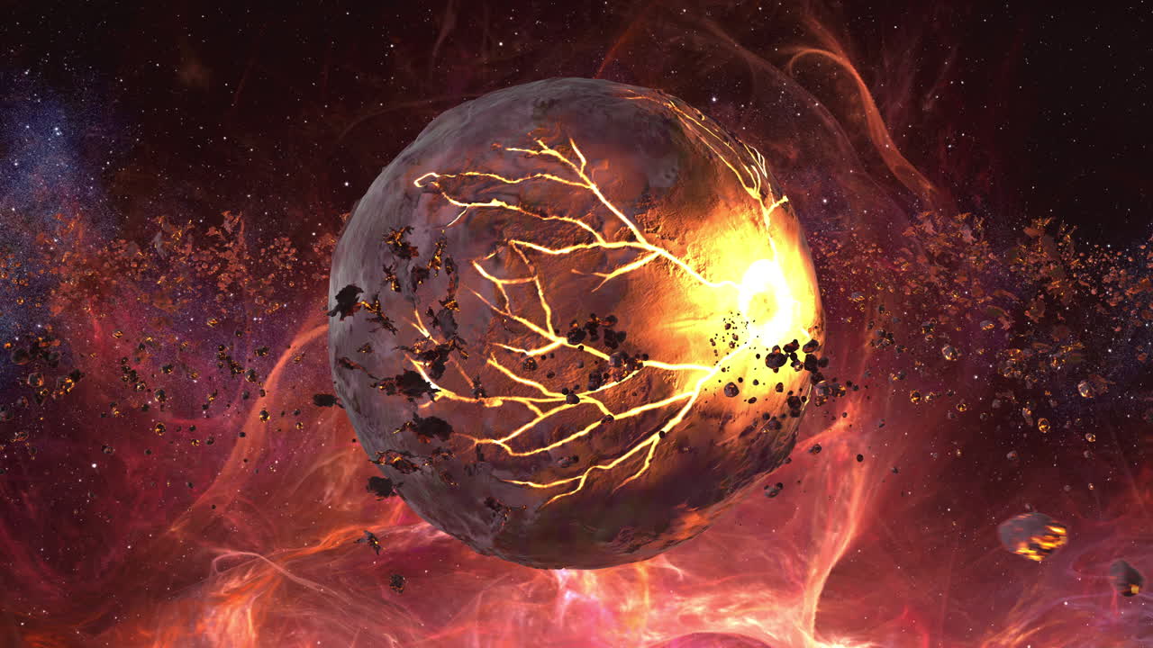 우주에서 폭발하는 행성