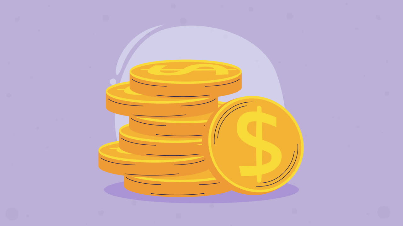 coins money dollars cash animation