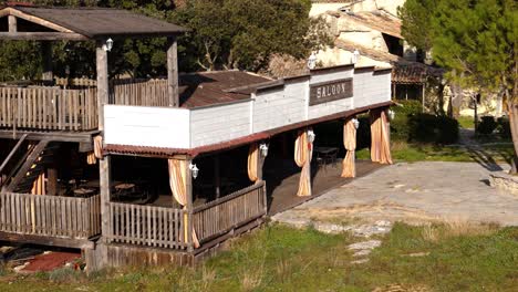 western saloon facade at pic saint-loup, france - aerial