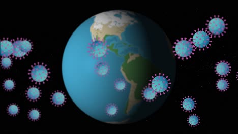 animation showing covid-19 spreading across earth